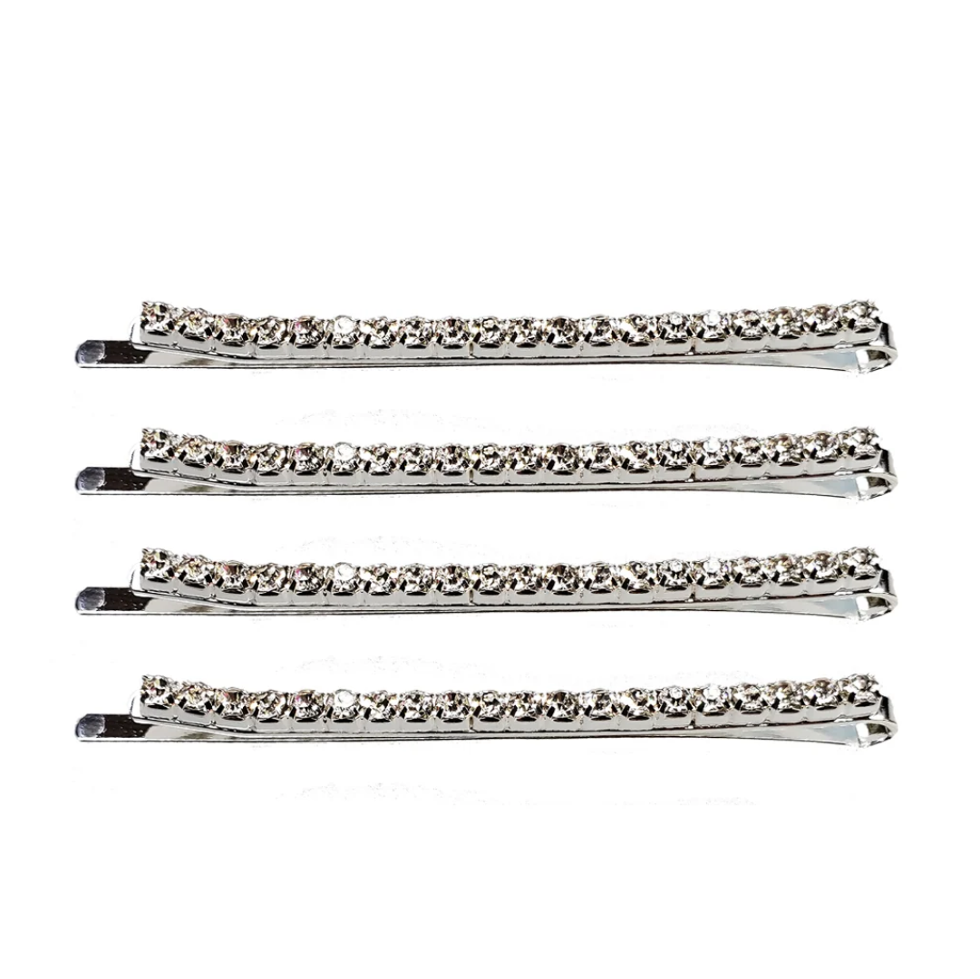 Pink Pewter Glitter Metal Bobby Pin Set