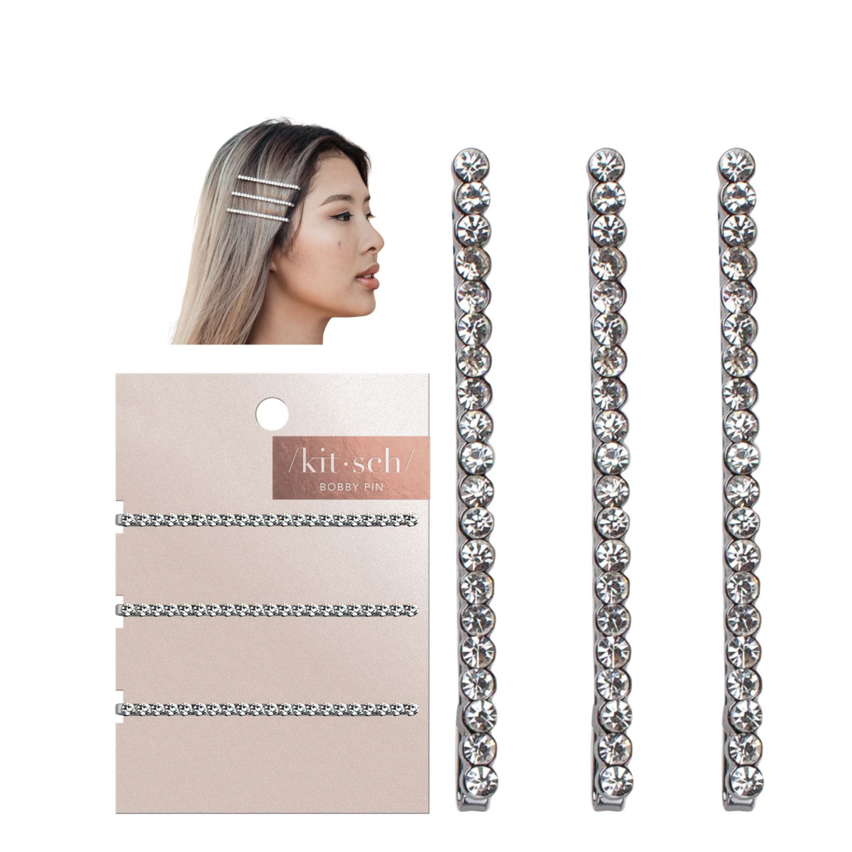 Kitsch Rhinestone Bobby Pins