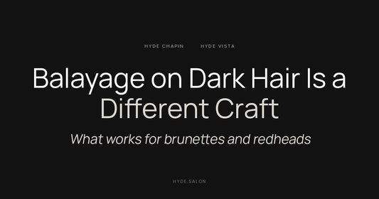 Balayage on dark hair for brunettes and redheads at Hyde Salon in Chapin and Columbia SC