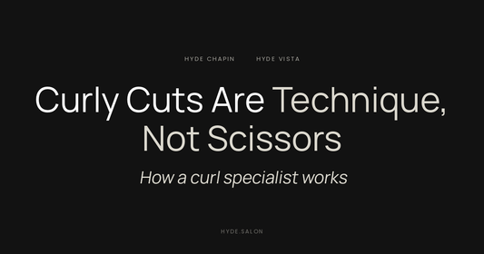Curly cuts are technique not scissors, curly hair specialists at Hyde Salon in Chapin and Columbia SC