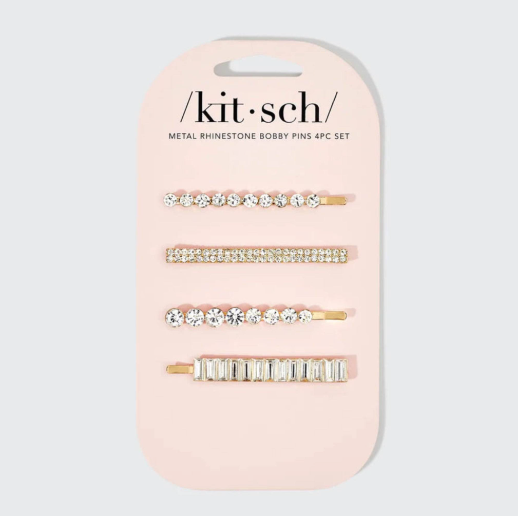 Kitsch Metal Rhinestone Assorted Bobby Pins